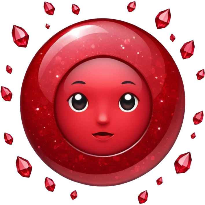 Ruby glitter RED emoji