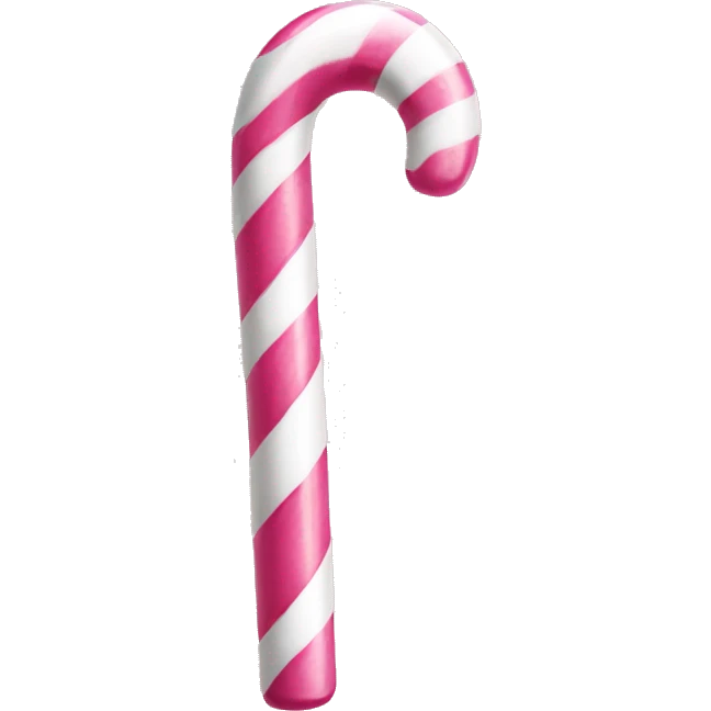 Pink and white candy cane emoji