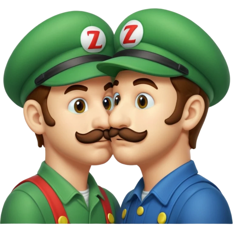 Mario and Luigi kiss emoji