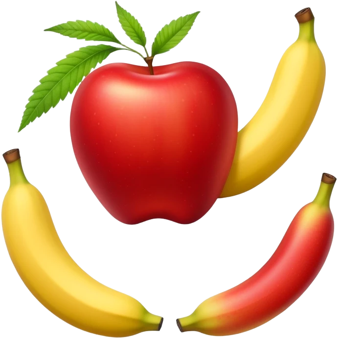 apple and banana together with subtle cannabis leaf accents emoji