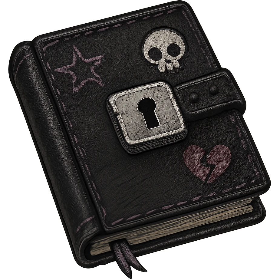 emo diary with lock, no background emoji