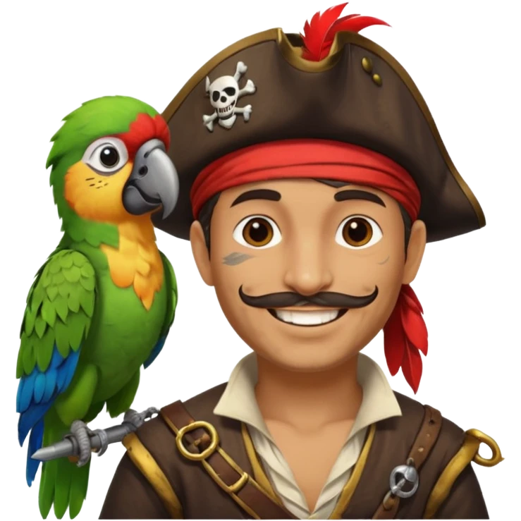 pirate and parrot emoji
