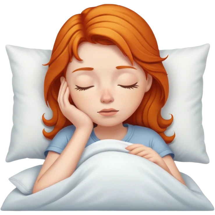 Ginger girl trying to wake up in early morning emoji