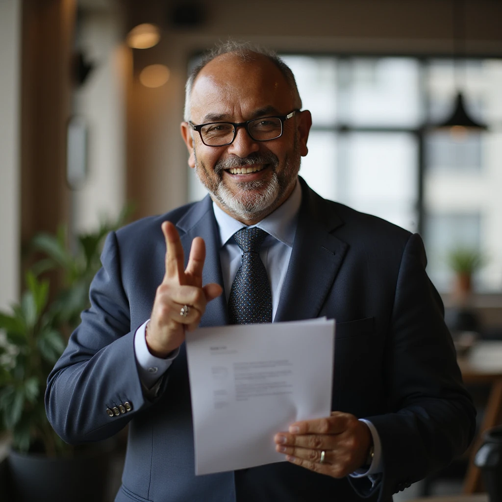 indian businessman encouraging customers emoji