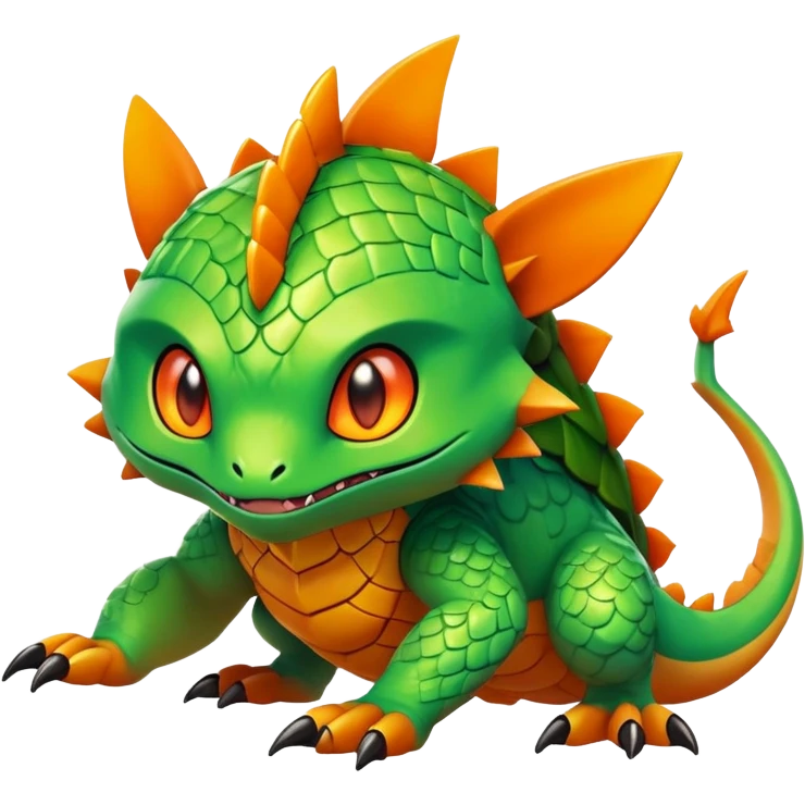 Green and orange Pokémon-Fakémon-creature emoji