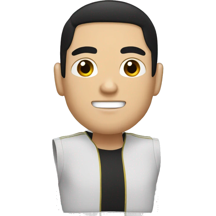 kickboxing white man with black hair emoji