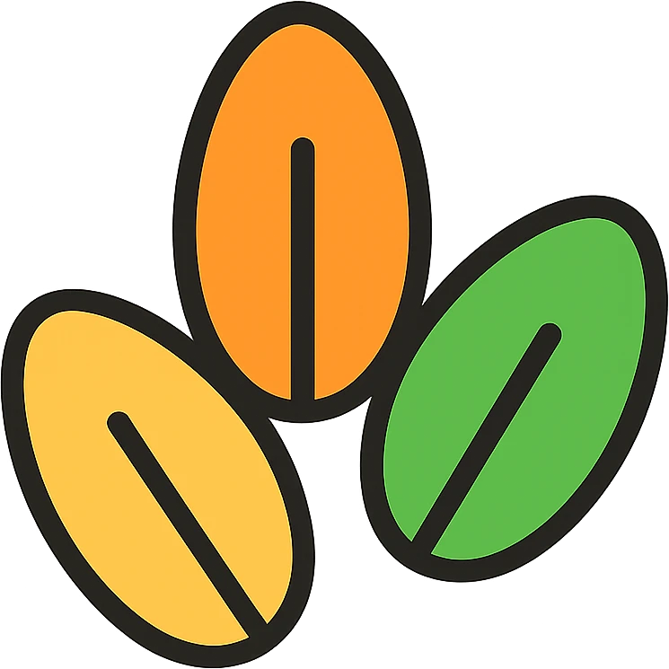 three grains, stylized, minimalistic emoji