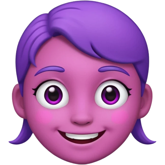 purple, pink and cute cartoony emoji