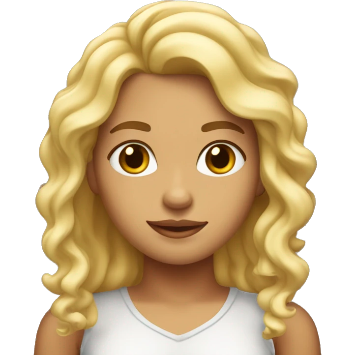 chica rubia con pelo rizado emoji