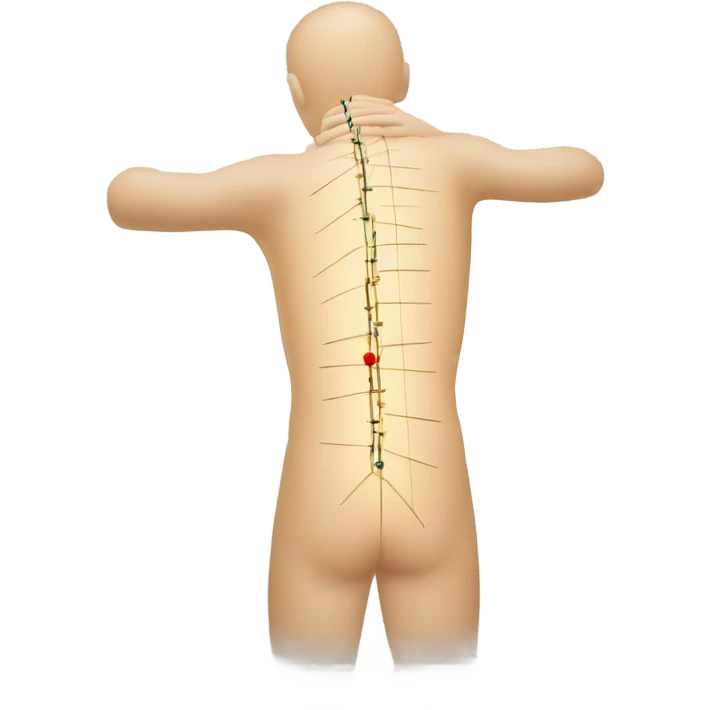 Acupuncture needles on back emoji