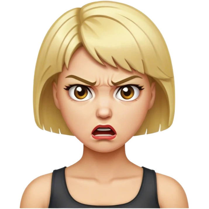 Angry blonde woman with Karen haircut emoji