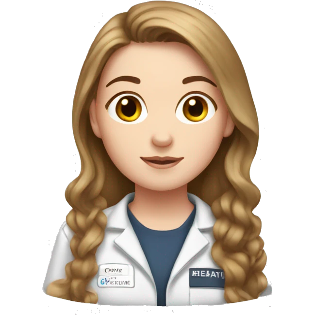 White Girl vet brown hair with cow emoji