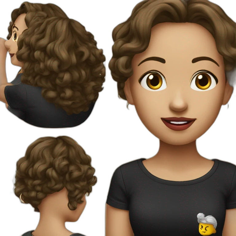saskia in real life black t shirt emoji