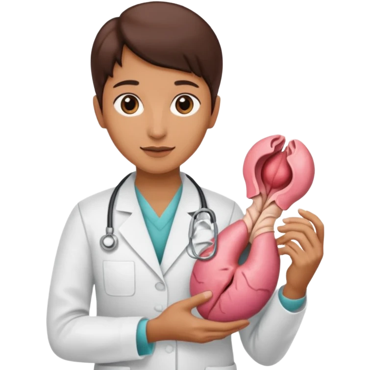 radiologist holding an image of the uterus emoji