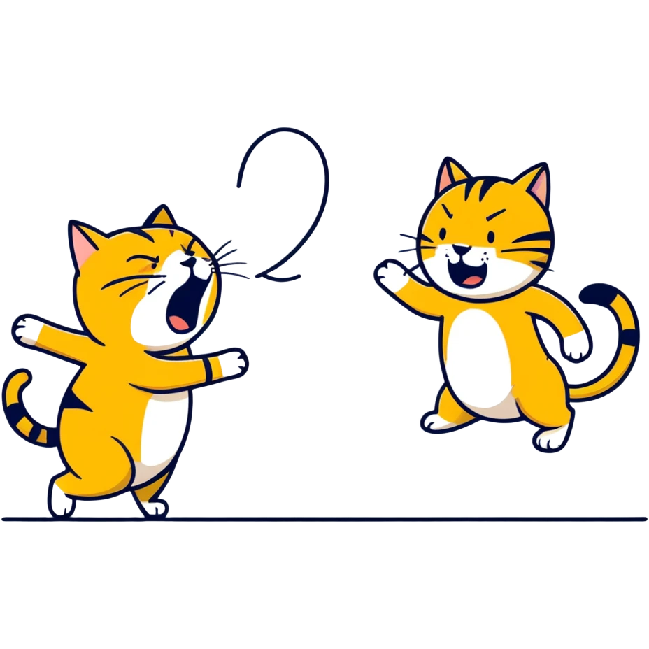 golden cat ￼ yelling at old blind man ￼ emoji