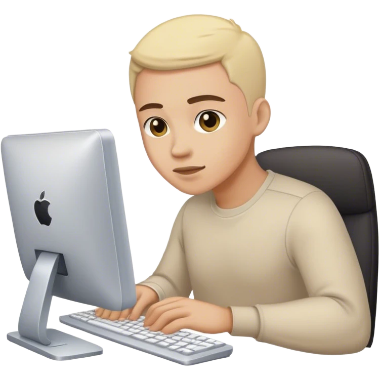 A professional working hard in front of a computer. emoji
