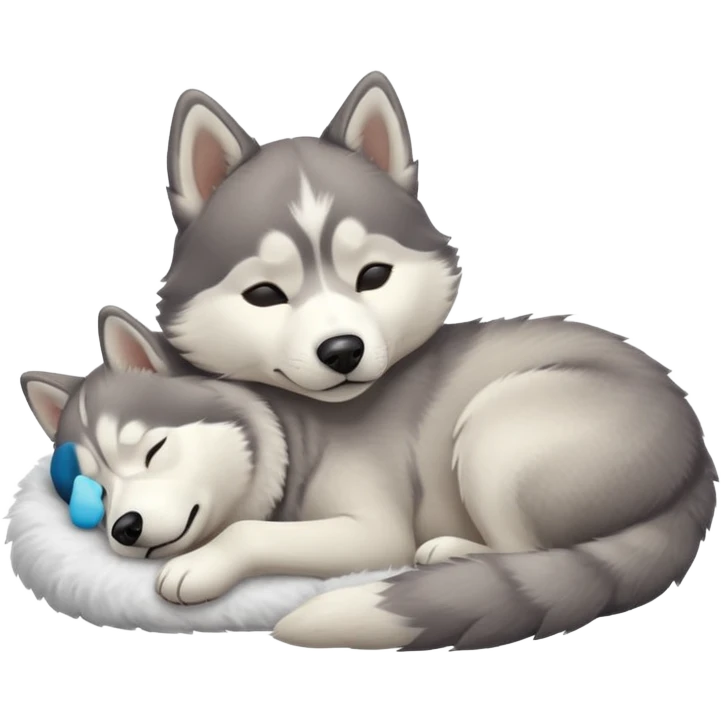 husky dog sleeping on the floor emoji