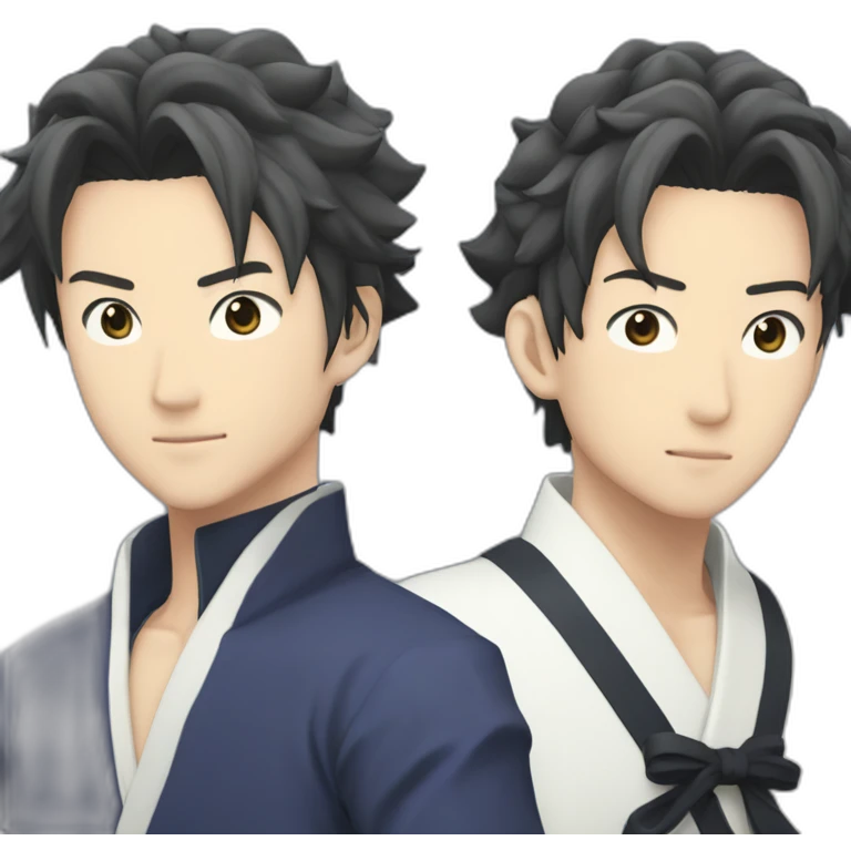 gojo satoru with kamado tanjiro emoji