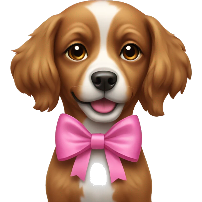 Dog with pink bow emoji