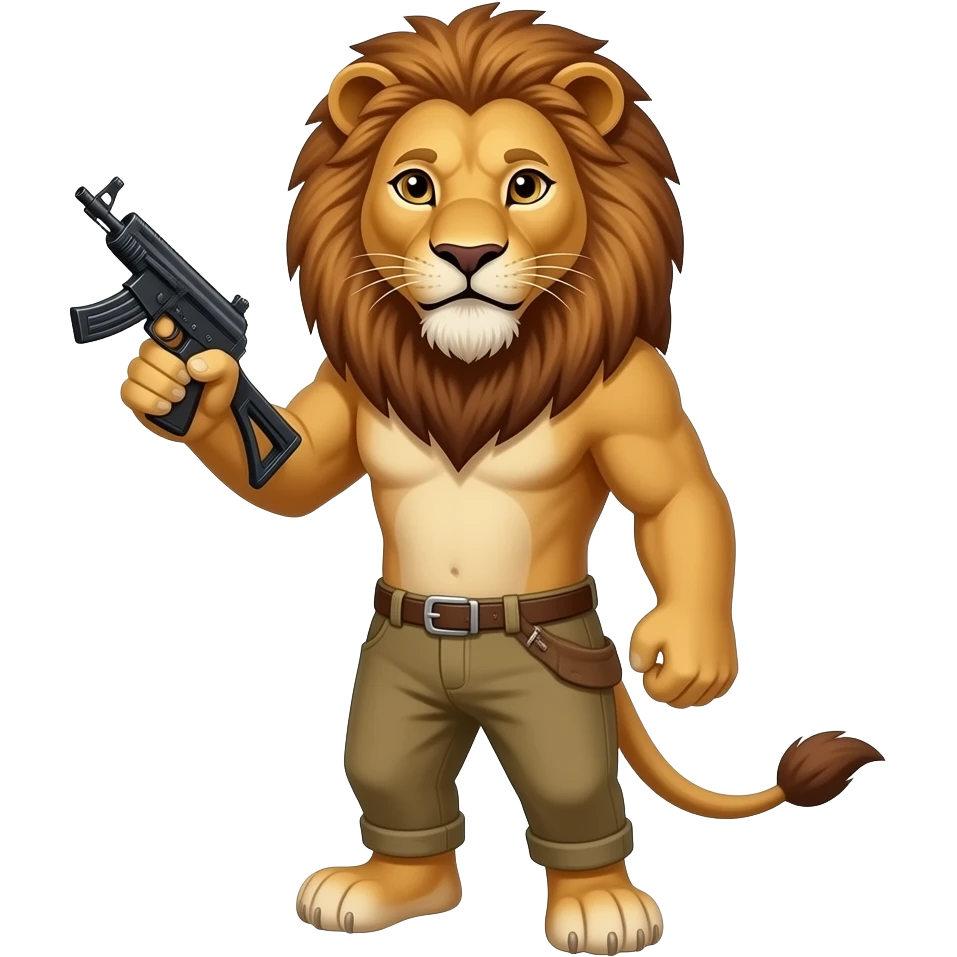 🦁 Con pistola mini uzi emoji