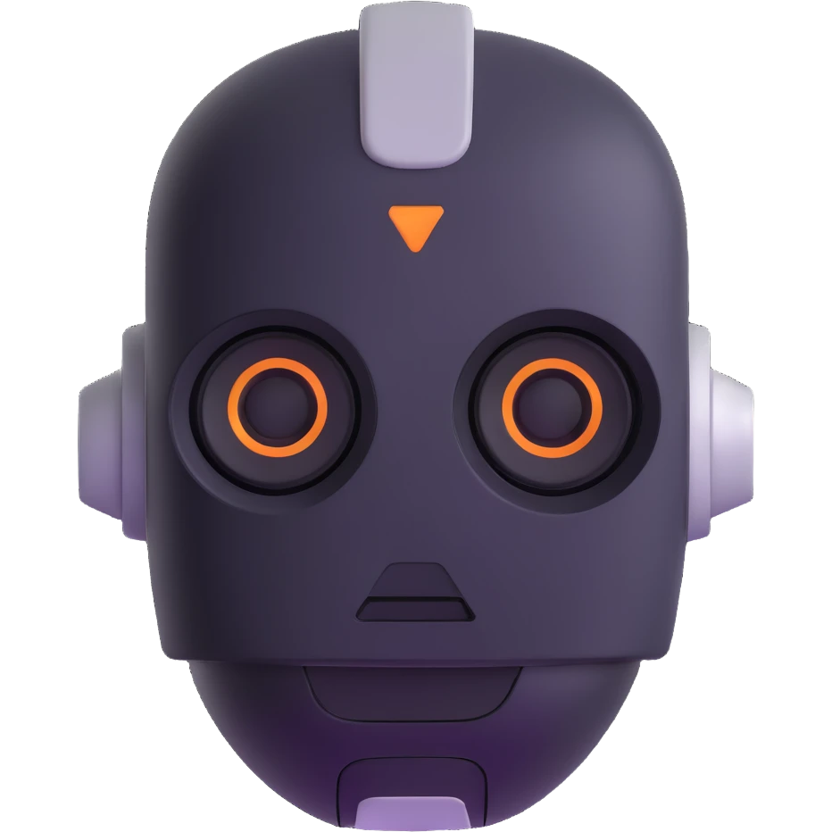 friendly robot head, technology AI emoji