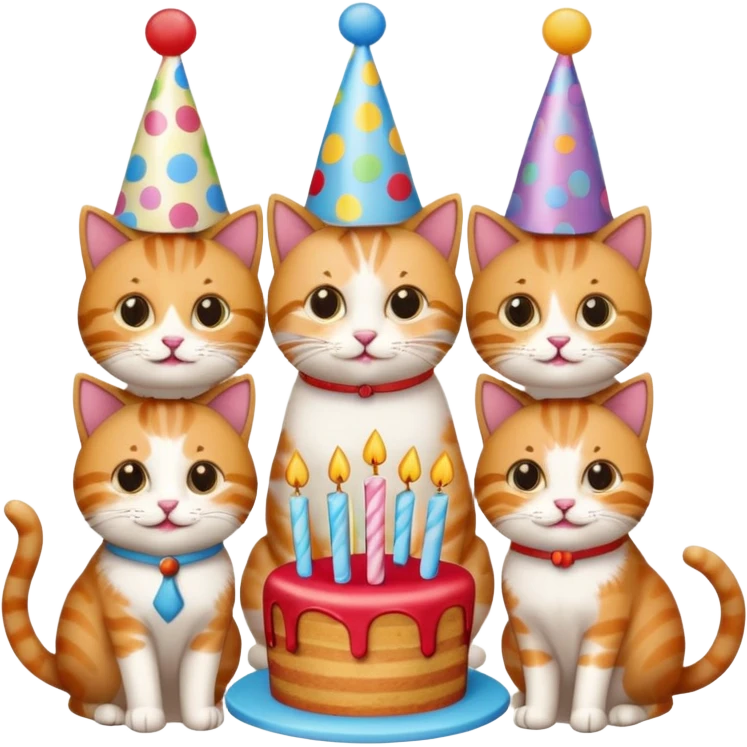 12 cats at a birthday party emoji