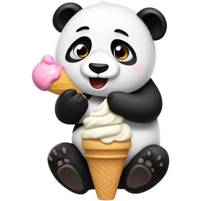 Panda eating ice cream emoji