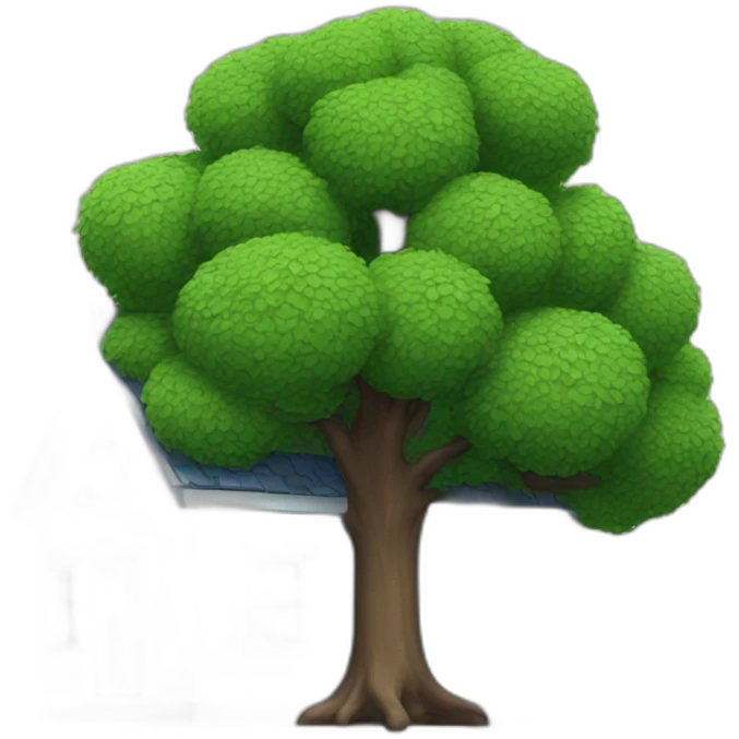 Blue house with tree emoji
