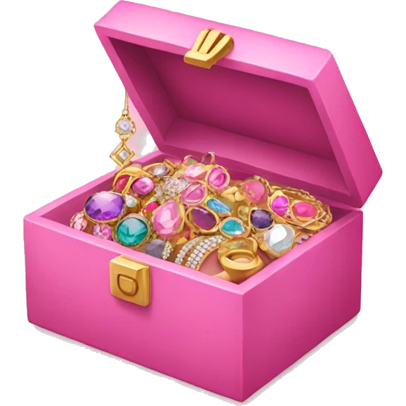 Pink box filled with jewelry  emoji