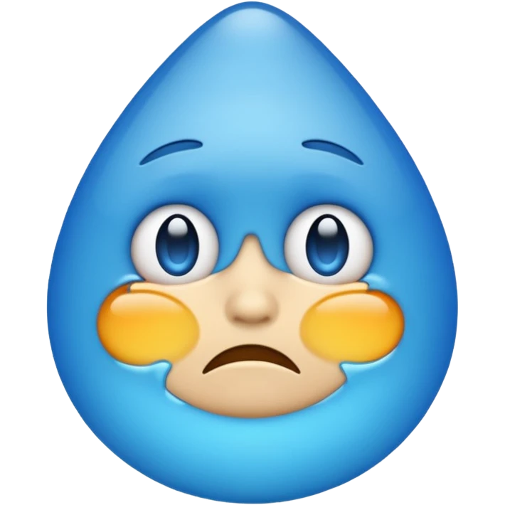 A realistic sad emoji that is color blue emoji