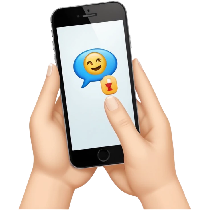 generame un emoji de una mano con un movil y una barra de busqueda encima emoji