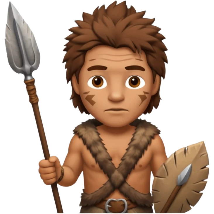 Stone age man  with spear emoji