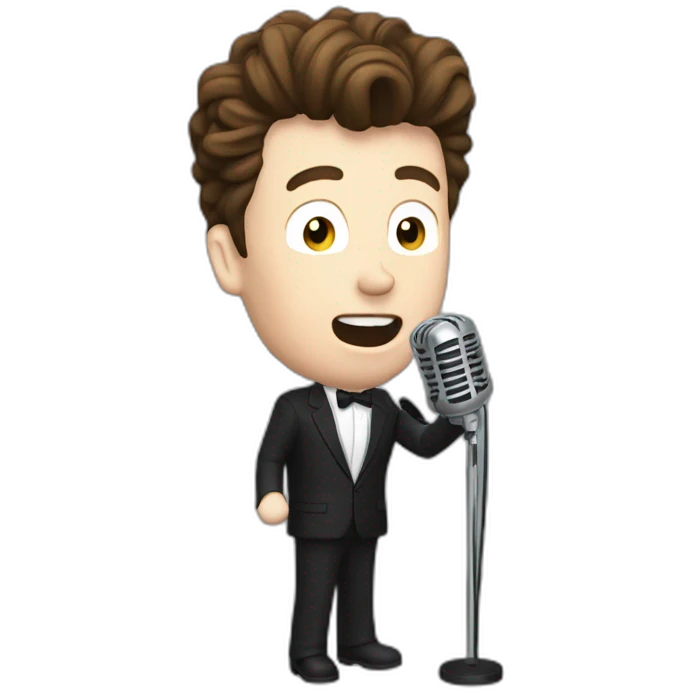 Rick Astley singing with microphone  emoji