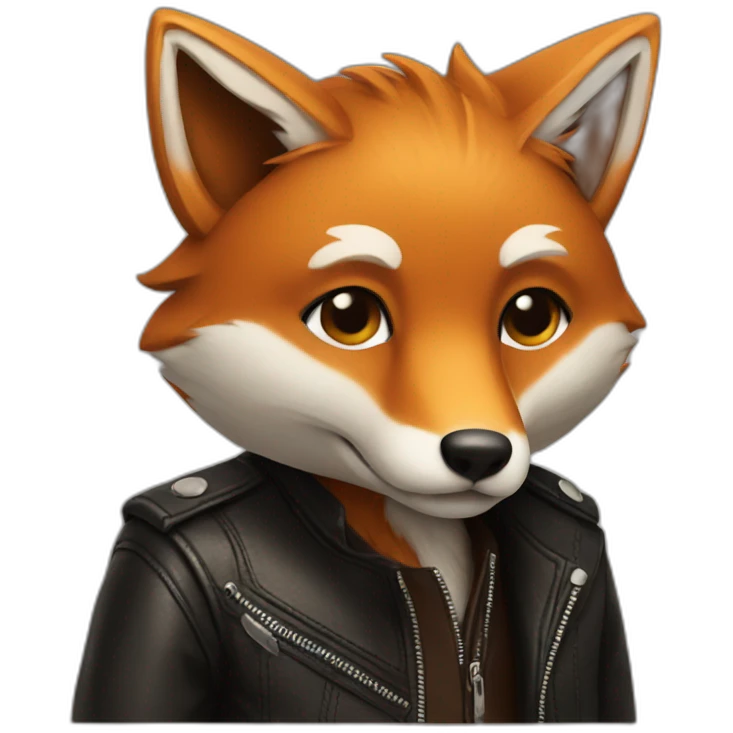 fox with a leather jacket emoji