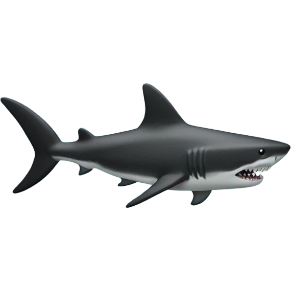 A matte black shark with the eyes of a spider and two heads  emoji