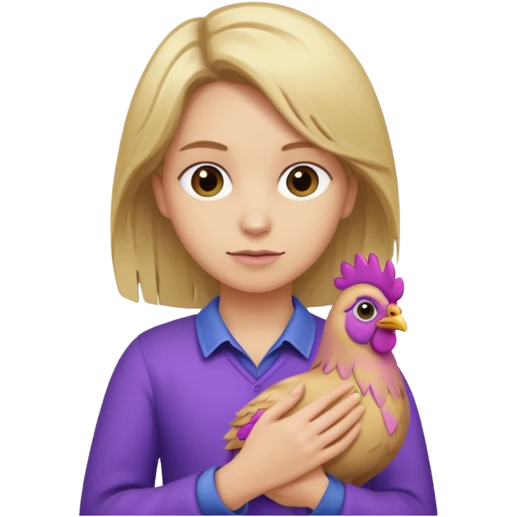Last with dirty blond hair from Canada holding a purple chicken emoji