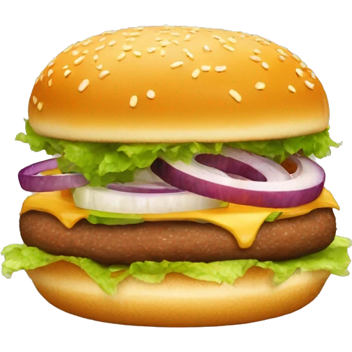 Burger and onion rings emoji