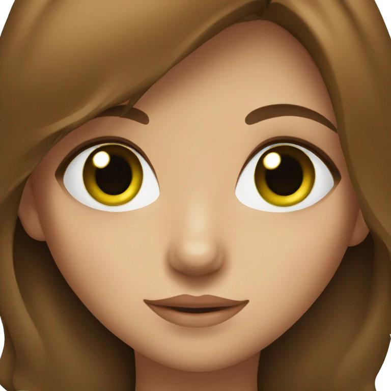 Girl with green eyes and brown hair  emoji
