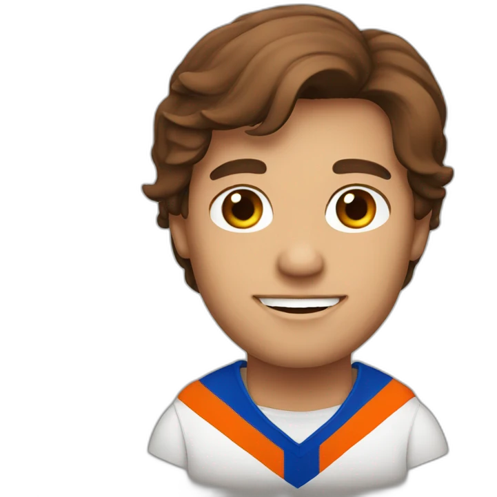 Brown hair man with Netherlands flag emoji