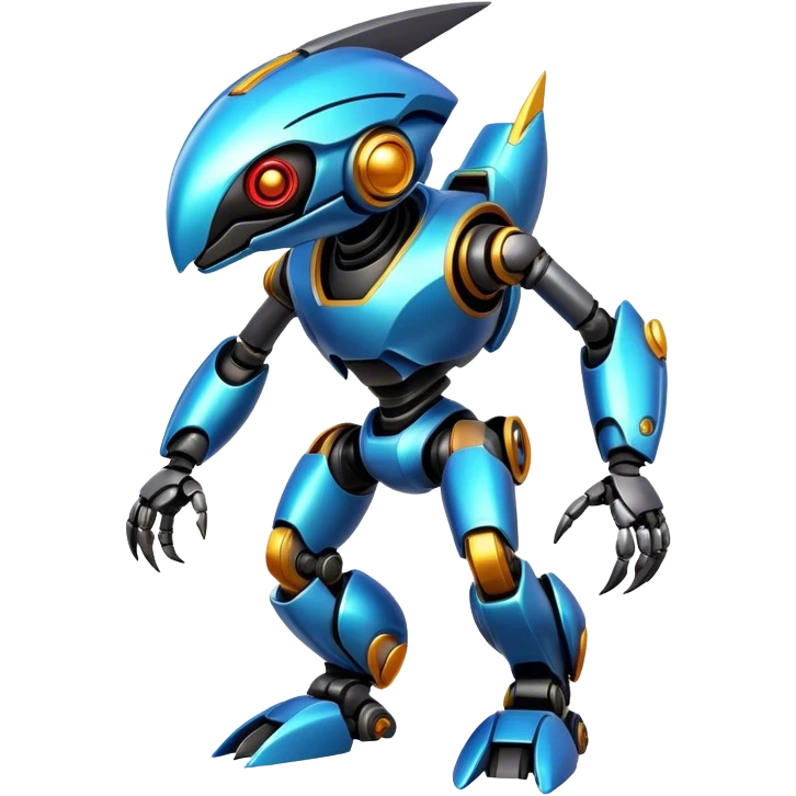 Shiny Epic Edgy Cool Colorful Vibrant Modern Futuristic Robot-Vernid-Protogen-creature-animal, full body  emoji