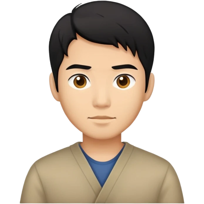Assault blackhair Asian man emoji