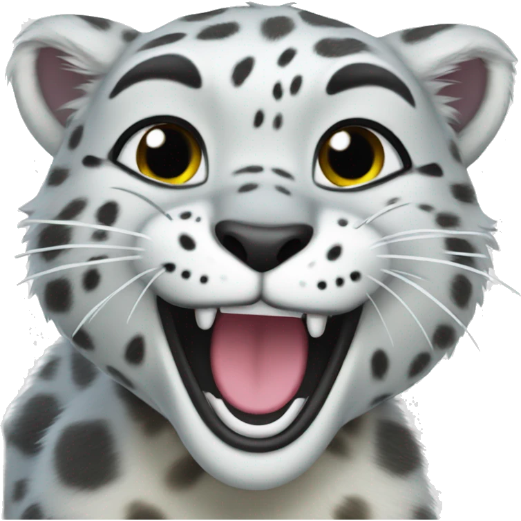 Snow leopard laughing  emoji