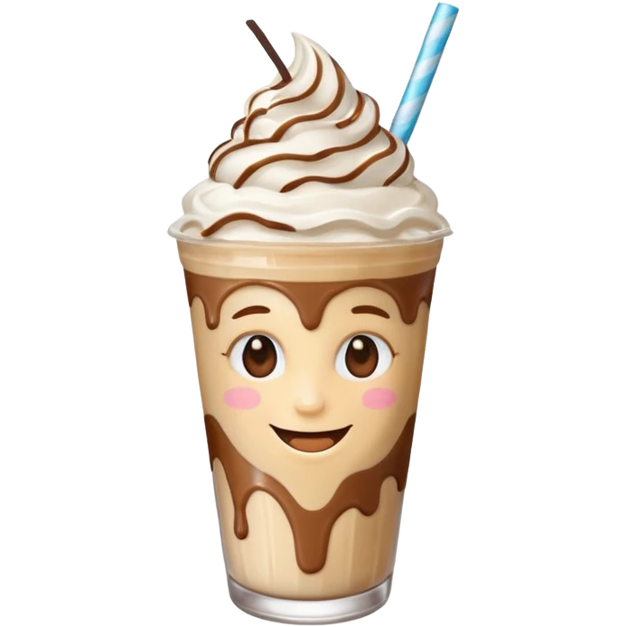 milkshake with a face and earrings emoji