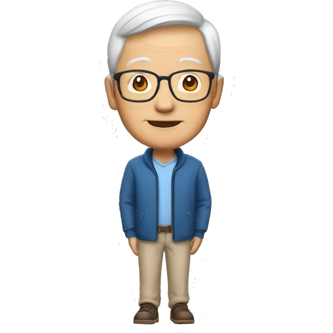 memoji, asian, old man, 57 years old, teacher emoji