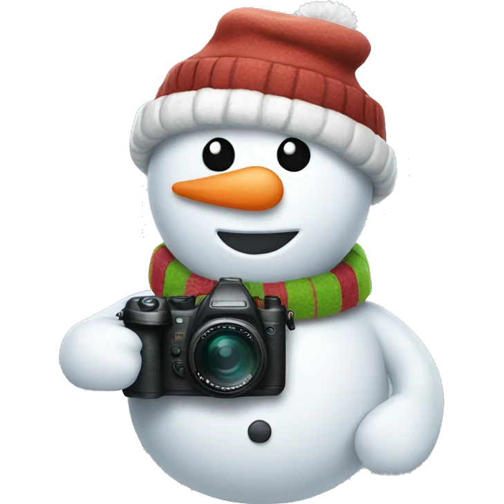 snowman with camera emoji