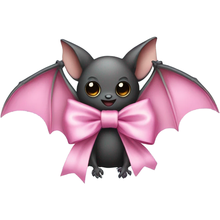 Bat with a satin pink bow emoji