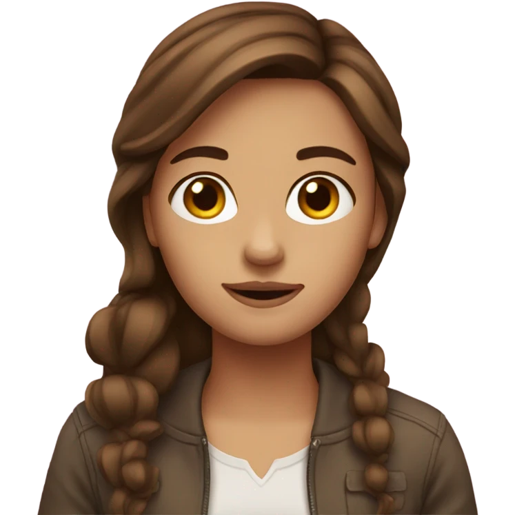 Girl with brown hair  emoji