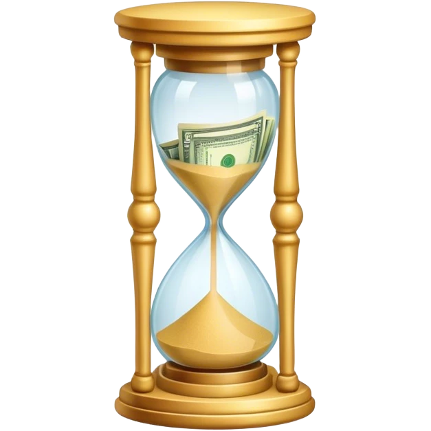 Sandglass with banknotes emoji