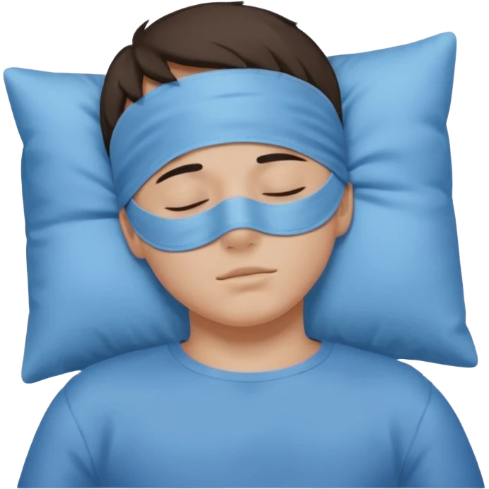 boy with a sleeping mask above head like a band no pillow no face covered 
 emoji
