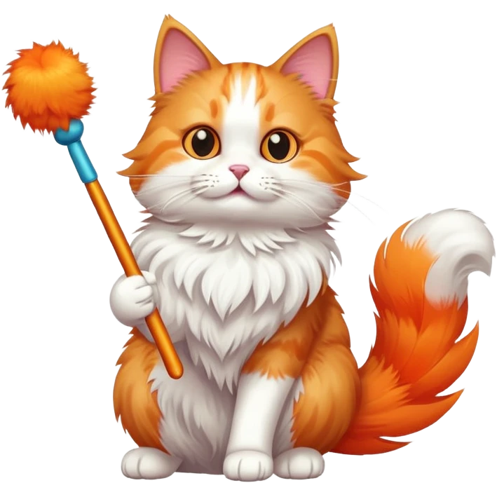 cat playing with wand toy emoji